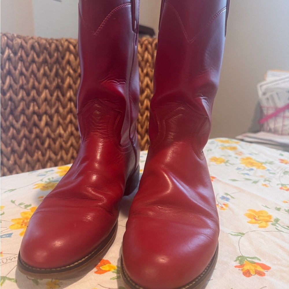 Justin Boots Women's Red Leather Boots
